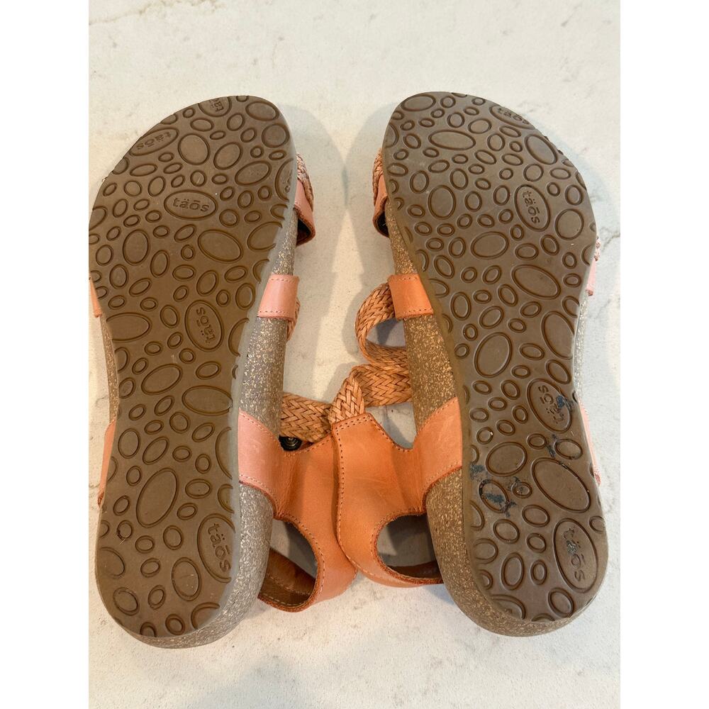 Taos Braided Strappy Sandals Womens 39 US 8.5-9 Pink Comfort Boho Leather - Picture 10 of 13